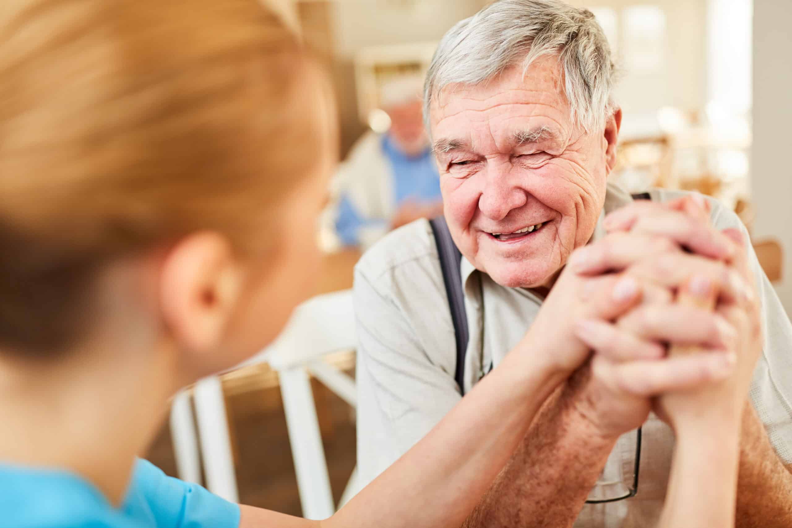 Nursing,Lady,Consoles,Senior,Man,On,A,Home,Visit,And