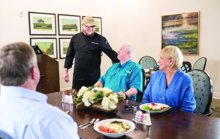 Greeting and eating together